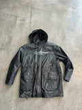 F8LVNG “priorities over pleasures” Leather Trench coat